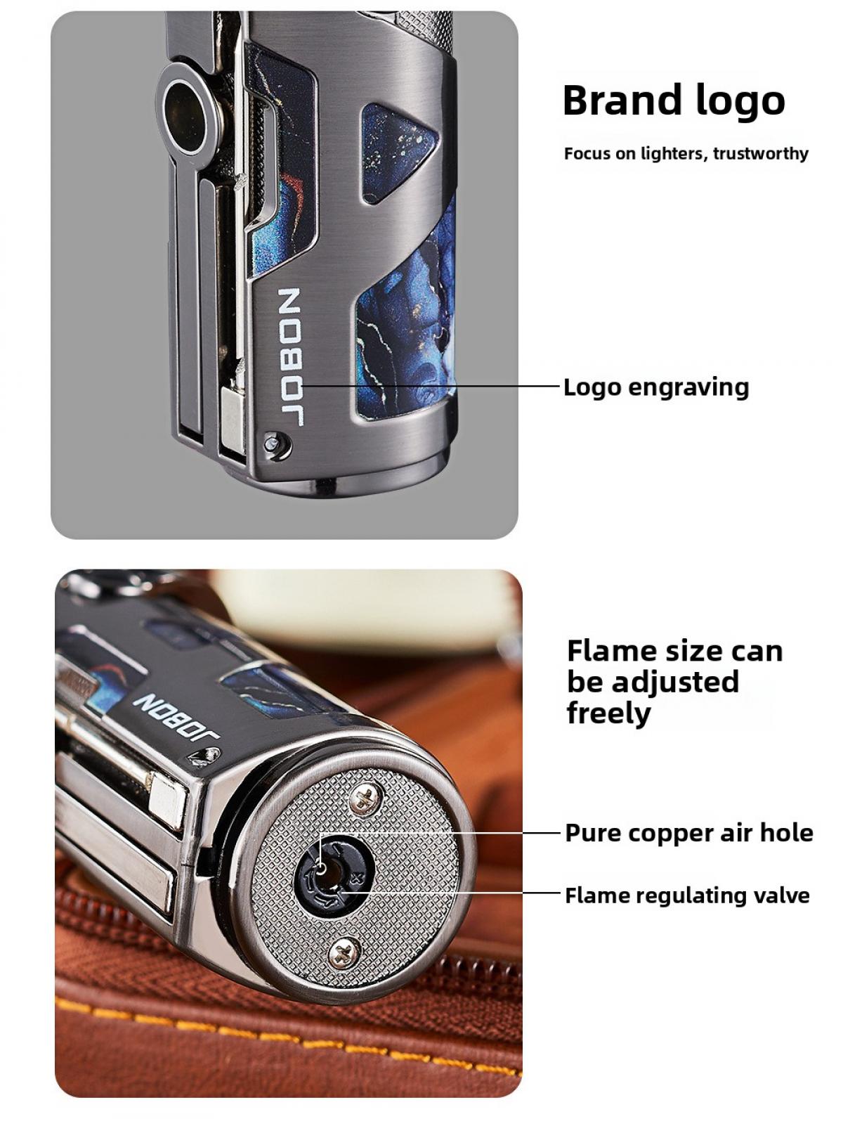 Multi Functional Windproof Gas Lighter, Personalized Rocker Arm Ignition, Refillable Fuel, Full Metal Pocket Lighter, Suitable For Business Gifts, Collections, Candle, Smoker Tools(Fuel Not Included)