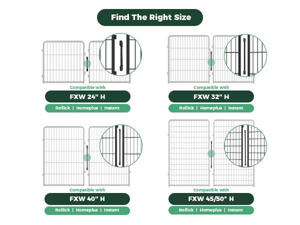 FXW Playpen Connector (Pack of 2), Playpen Accessories Only for FXW Dog Playpen, Designed for FXW Homeplus/Rollick/Instant Playpen (Playpen Not Included)│Patent Pending