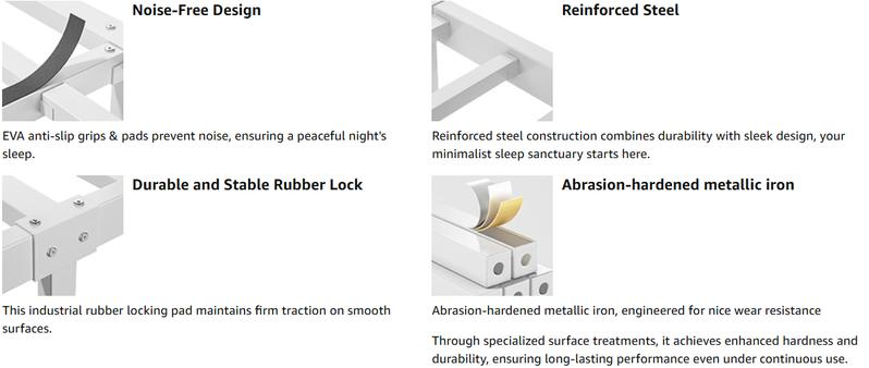 [RaybeeBrandyDay]RaybeeFurniture Twin/Full/Queen Metal Bed Frames ,with LED Lights and Charging Station, Sturdy Bed Frames with Headboard and Footboard, with Storage Shelves and Under Bed Storage, No Box Spring Needed, Noise Free[Black Friday]