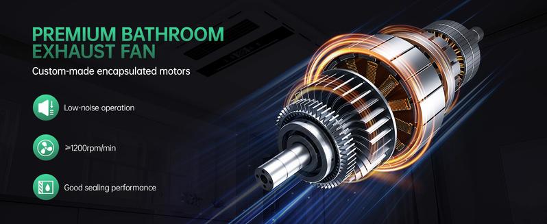 Bathroom Exhaust Fan with Light and Heater, 4 in 1 Bathroom Fan with Heater, 1900W Heating Power, Remote Control, Quiet & Powerful for Ventilation, Lighting, Heating (Multi, 1700w) Ventilator