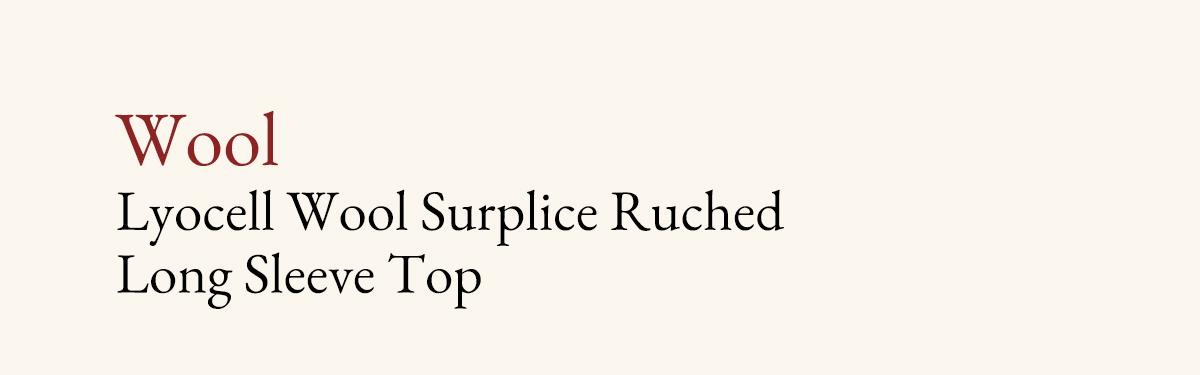 OGL Lyocell Wool Surplice Ruched Long Sleeve Top - Elegant V-Neck Design for Comfort and Style SpringStatements