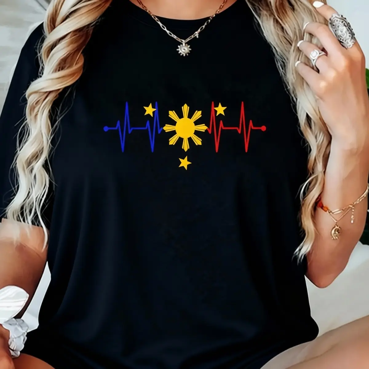 100% Cotton Philippines Pinoy Pinay Filipino Filipina Pride Heart Flag T-Shirt Shirt