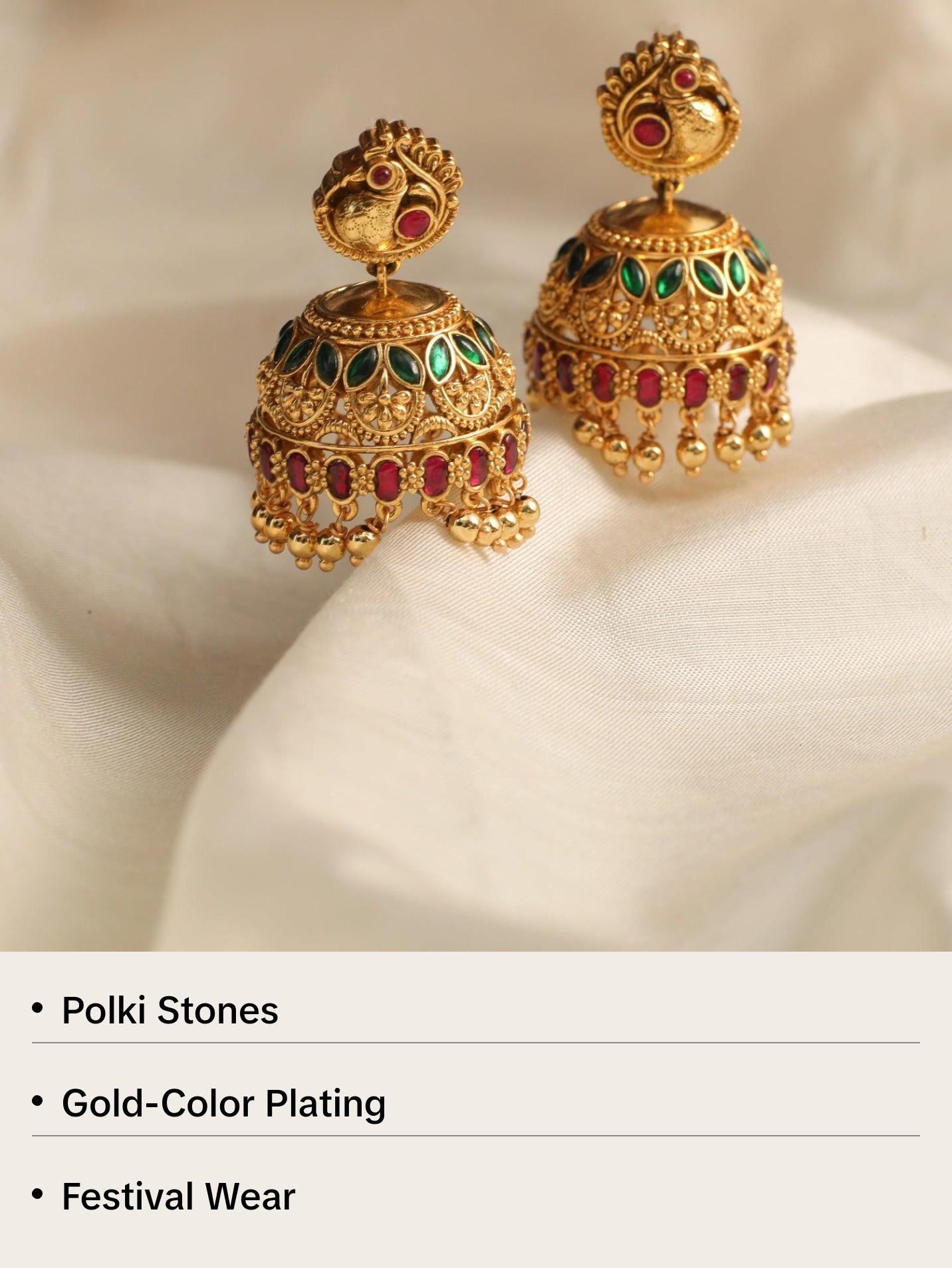 Mohona Kempu Jadau Silver Jhumki