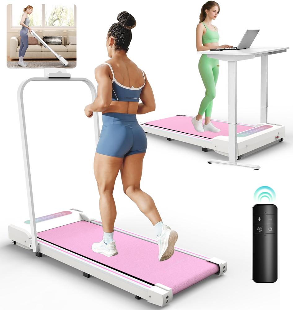 Walking Pad Treadmill, 2.5 HP Under Desk Treadmills, 2 in 1 Foldable Treadmill for Home, Walking Pad with Handle Bar & Remote Control
