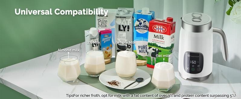 Maestri House Electric Milk Frother 14.1 OZ/400ML Variable Temp & Froth Thickness Touch Screen Foam Maker for Coffee Latte,Milk,Hot Chocolate Jugs Tea