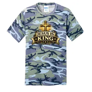 JESUS IS KING heavy camo  T-shirt