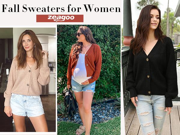 Women's 2025 Fall Chunky Knit Cardigans Open Front Long Sleeve V Neck Button Loose Cardigan Sweaters Christmas Casual Womenswear Soft Knitwear Women's 2025 Fall Chunky Knit Cardigans Open Front Long Sleeve V Neck Button Loose Cardigan Sweaters Christmas Casual Womenswear Soft Knitwear