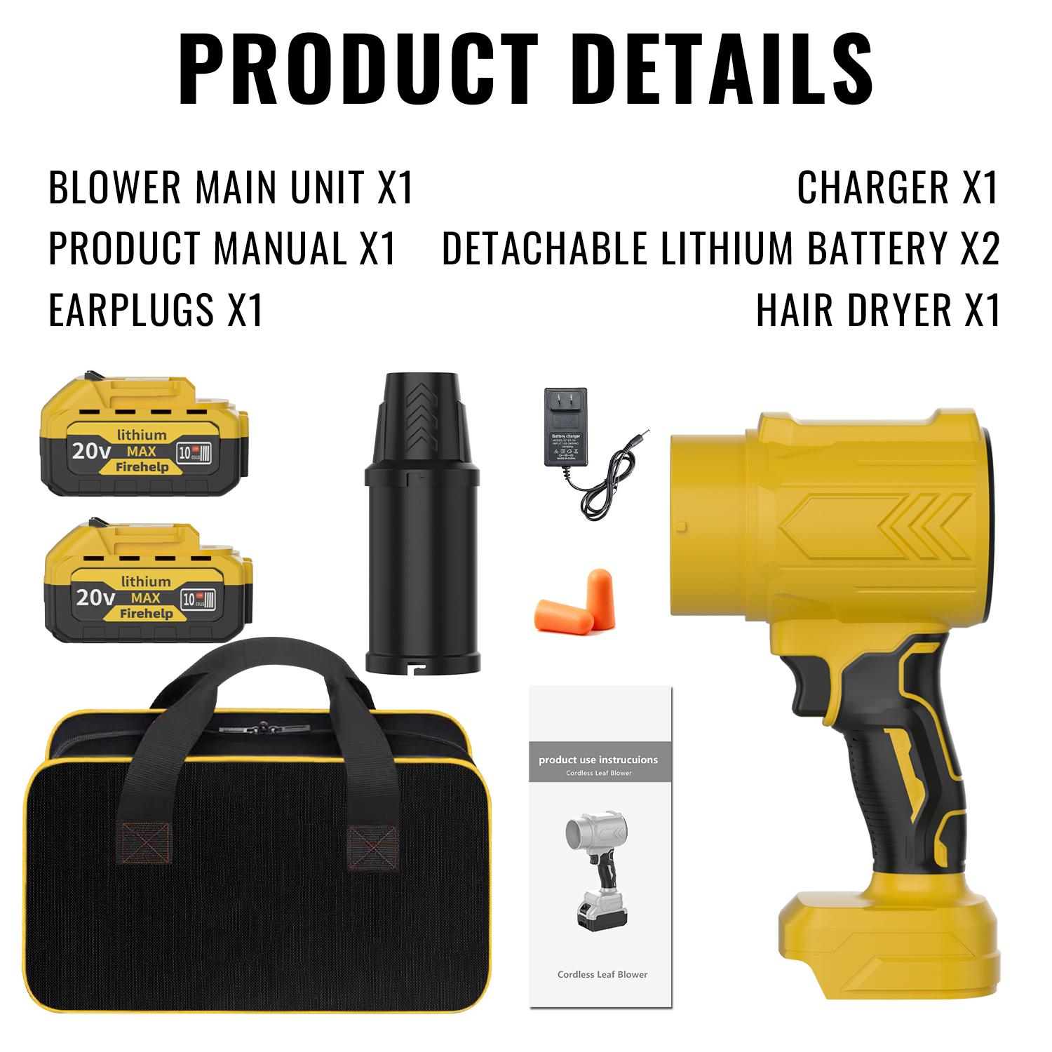 handheld leaf blower FIREHELP 1200G Cordless Leaf Blower - Violent TurboHandheld Snow Blower, Lightweight Design.GardenerGarden Mainte,Car OwnerSuitable for CarDrying After Wash & Outdoor Use Perfect Christmas& New Year Gift Idea