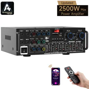 Areyourshop Stereo HiFi Power Amplifier Bluetooth 5.4 Karaoke FM USB EQ Mixer