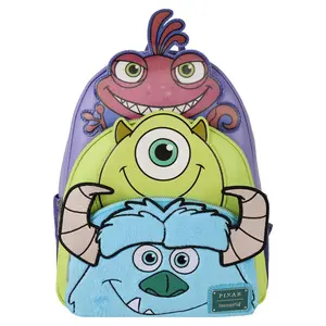 Loungefly Pixar Monsters Inc. Sulley, Mike, & Randall Triple Pocket Mini Backpack