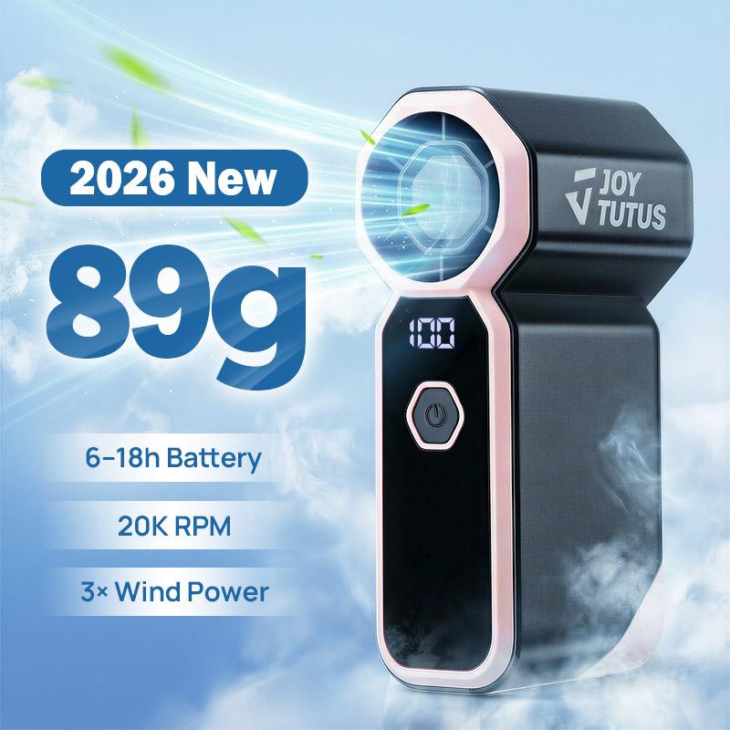 JOYTUTUS 2026 Handheld Mini Fan, 4 Wind Power USB Rechargeable Portable Fan [6-18 Working Hours] with Pocket Design 89g, Handheld Neck Desk Use, Small Personal Cooling Travel/Summer/Concerts Essentials, Valentines Day Gifts for Her, Women Men Kids