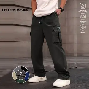 Men’s cargo pants—casual, comfortable long trousers with multiple pockets; suitable for all seasons and versatile for work, outdoor sports, and everyday wear.