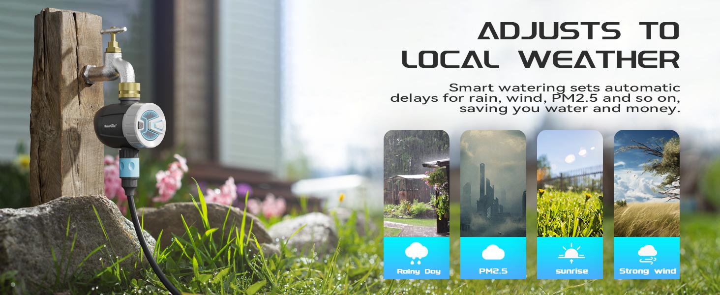 RainPoint WiFi Water Timer V2 2025 Release Brass Inlet Smart Hose Faucet Timer Automatic Irrigation System Controller with APP Control via 2.4Ghz WiFi and Bluetooth RainPoint WiFi Water Timer V2 2025 Release Brass Inlet Smart Hose Faucet Timer Automatic Irrigation System Controller with APP Control via 2.4Ghz WiFi and Bluetooth