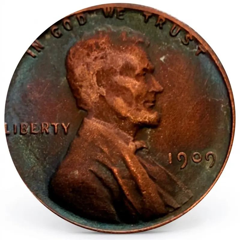 1909 Lincoln Die Obverse | Rare toning | Wheat Cent - Uncirculated | Historical Collectible