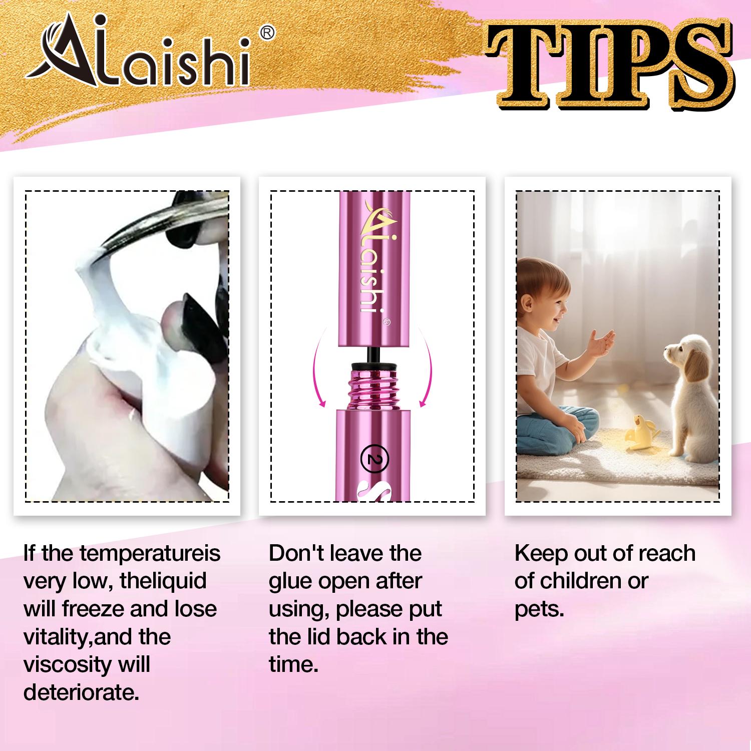 [New Upgrade] Ailaishi 2-in-1 Bond & Seal Waterproof Lash Cluster Glue - Strong-Hold, Beginner-Friendly Cosmetic Adhesive for Adults, Long-Lasting Hold, Glue-Black 2.0, No Summervibes Issues, Liquid back to school