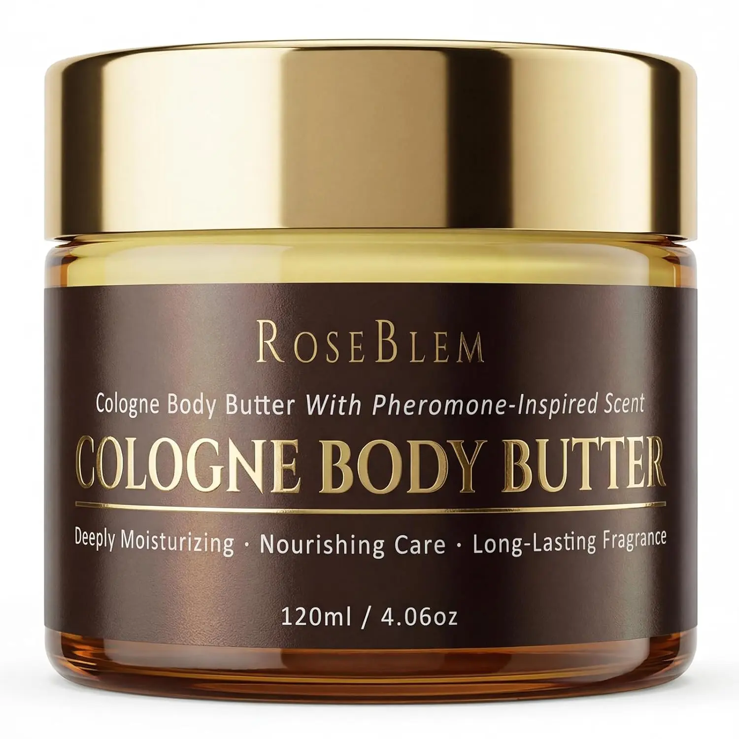 Roseblem Cologne Body Butter for Men – Second Date Cologne Long-Lasting Masculine Scent & Shea Butter Hydration – Fresh Woody Fragrance with Bergamot, Amberwood & Musk – Daily Moisturizing Cream – 4.06oz