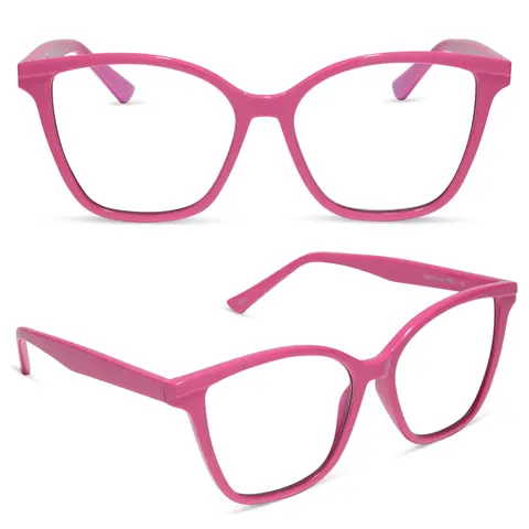 DIFF Leah Bubblegum Pink Blue Light Readers - Lightweight Cat Eye Frame Blue Light Blocking