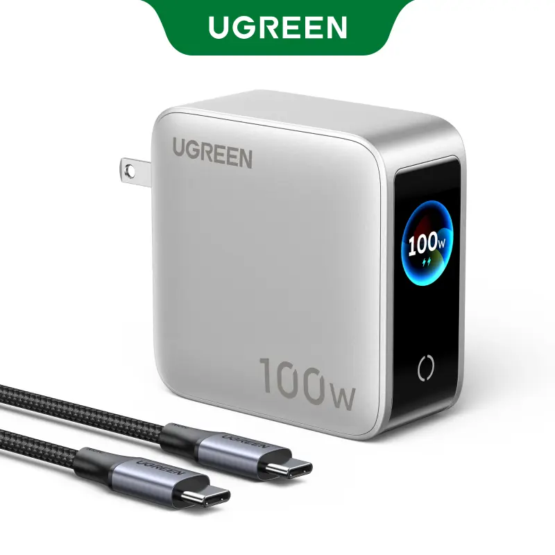 UGREEN Nexode Pro 100W GaN USB C Charger Bundle with Type-C Cable, 5-Port Fast Type-C Wall Charger Block with Smart Display Compatible with MacBook Pro/Air, iPhone 17/16 Series, Galaxy, iPad Pro, Steam Deck ,DealsForYouDays tiktokshopbacktoschool