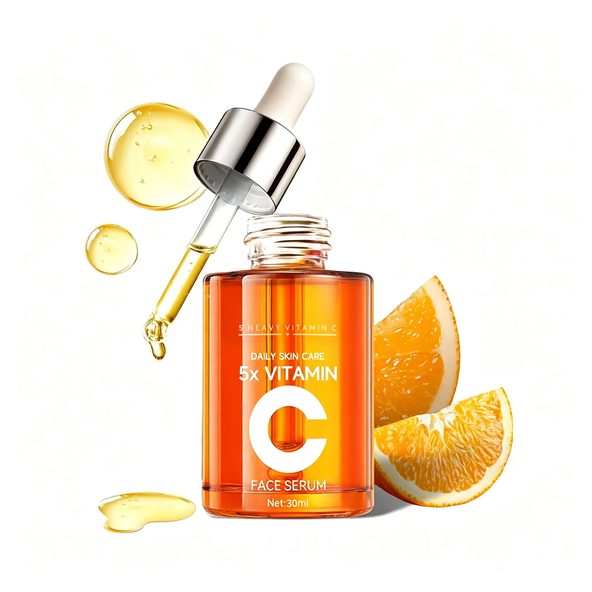 5C Vitamin C Brightening Facial Serum | Hyaluronic Acid & Centella Extract, Hydrating Radiance & Skin Repair Essence, 30ml