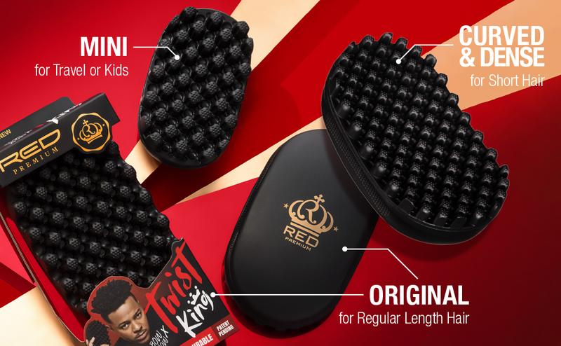 RED BY KISS Bow Wow X Twist King Twist Styler Brush for Curly Coiled, 4C Hair, Afro Curl Sponge Racket, Styling Pik & Gel Styling Twist Brush Men Daily Haircare Durable