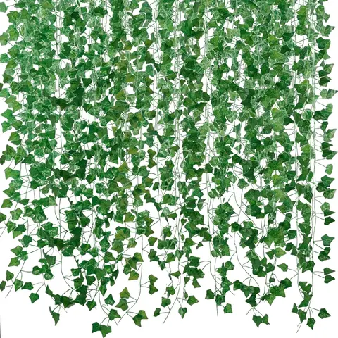Fake Vines for Room Decor Aesthetic Artificial Plant Ivy Leaves Hanging Greenery  for Home Bedroom Wall Wedding Office Patio Outdoor Garden Décor