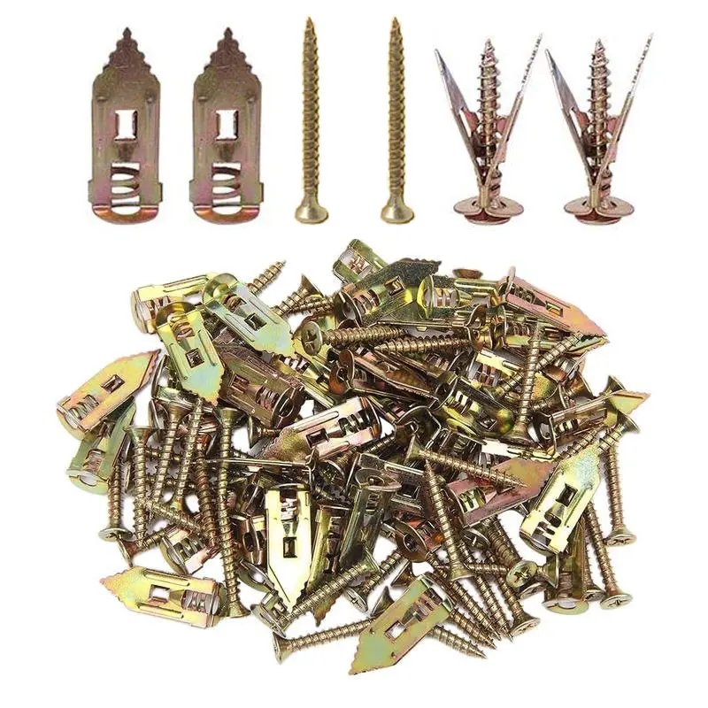 200PCS Self-Drilling Drywall Anchors Kit -expansion bolt Serrated Expansion Wall Mounting Screws galvanized expansion bolts fixing curtain drywall anchors self tapped screws  anchor wall anchors for drywall Carbon Steel Anchors premium case