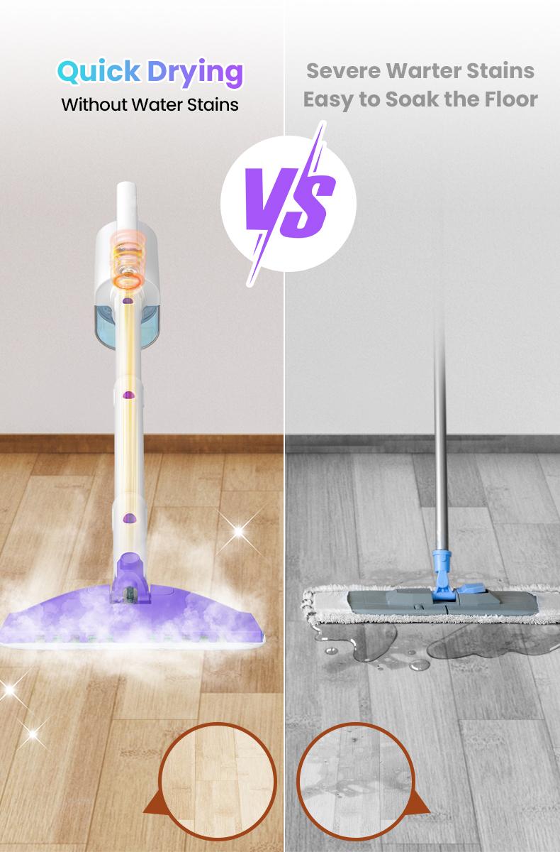 [FebFaves]Steam Mop 12-in-1 Floor Cleaner with Detachable Handheld Steamer for Walls, Grout, Floors, Tiles, Carpets & Grease. Includes Multi-Function Accessories Cleaning Tools Cleaning Set