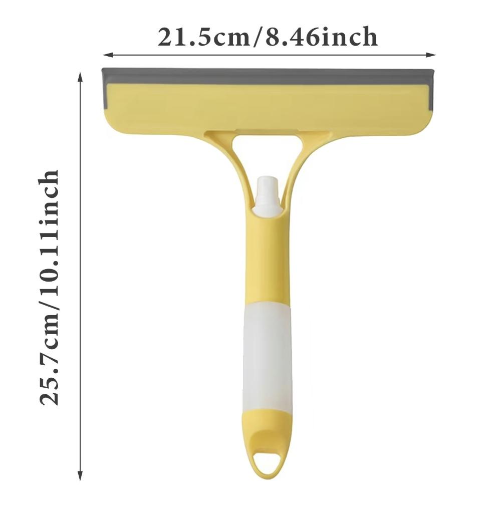 3 in 1 Window Cleaning Scraper, Squeegee and Scrubber with Spray, Multifunctional Household Cleaning Tool, Car Windshield Cleaner,Lightweight Silicone Microfiber Wipe