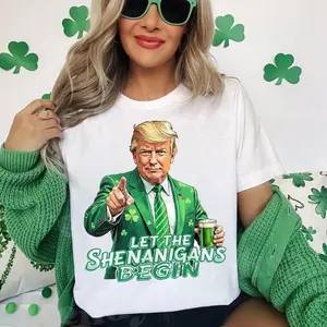 St. Patrick’s Day “Let The Shenanigans Begin” T-Shirt/Sweatshirt/Hoodie, Funny Irish Beer Party Graphic, Green Shamrock Outfit, For Men and For Women
