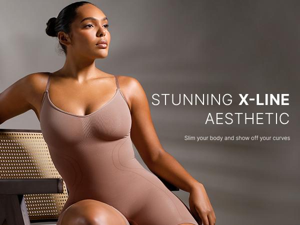 Shapellx Women's Soft Stripes Shapewear Smooth  Seamless Comfort Womenswear Essential Love Piece Underwear