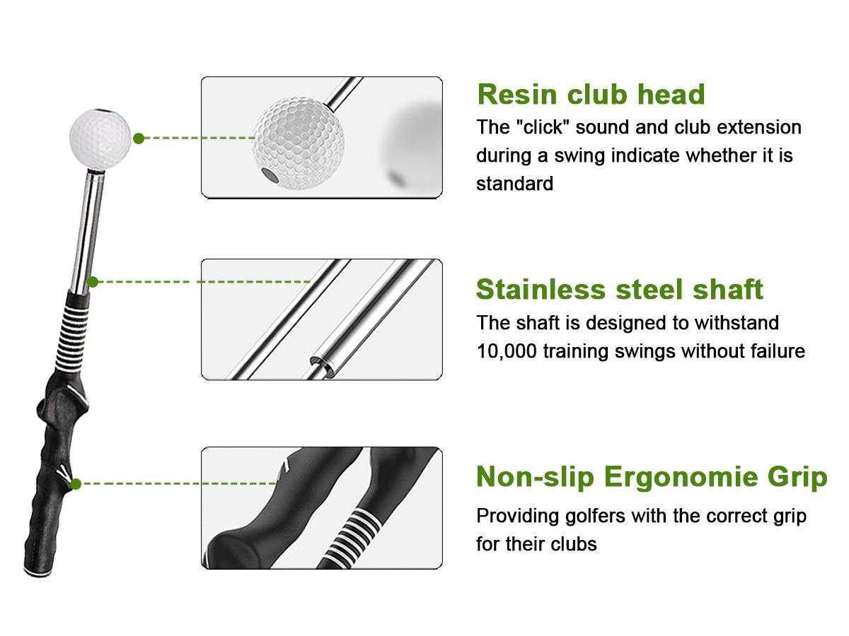 Arttodo Telescopic club, Retractable Golf Swing Training Aid, Click Sound Stick Trainer, Golf Warm Up, Grip, Strength, Tempo Training Aids, Golf Gift Arttodo Telescopic club, Retractable Golf Swing Training Aid, Click Sound Stick Trainer, Golf Warm Up, Grip, Strength, Tempo Training Aids, Golf Gift