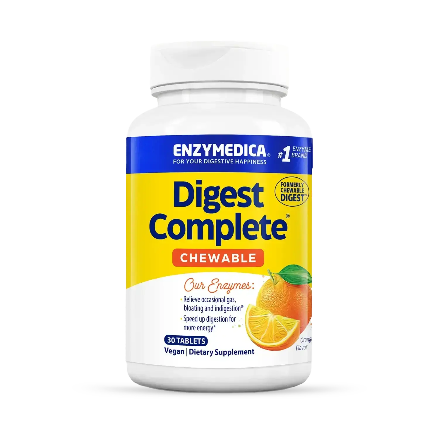 Enzymedica Digest Complete Chewable - Digestive Enzyme Supplement for Women & Men, Chewable Enzyme Tablets for Digestion, Gut Health Support, Helps Gas & Bloating, Energy Support, Vegan