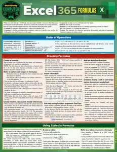 Microsoft Excel 365 Formulas: A Quickstudy Laminated Reference Guide -- Curtis Frye, Poster