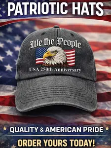 [Generation Studio] United States 250th Anniversary Hat – 1776–2026 Patriotic Eagle Cap, Embroidered USA Flag Veteran Gift For Men and Women