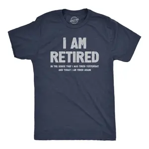 Mens I Am Retired T Shirt Funny Sarcastic Retirement Joke Text Graphic Tee for Guys Mens Funny T Shirts Cool Vintage Fashion T-Shirt Gift Classic Menswear Funny Birthday Short Sleeve Novelty Tees for Guys Navy
