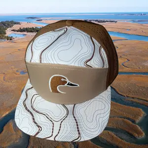 Brown/White Topographic 3D Puff Embroidery