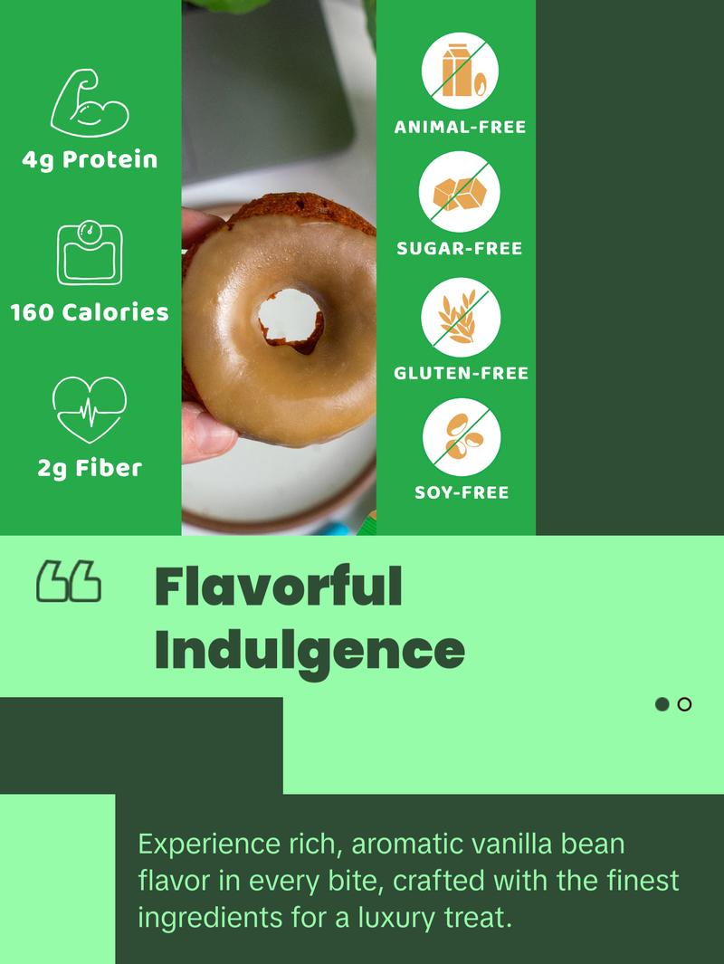 Planet Bake Vanilla Bean Donuts 8 Pack - Plant-Based, Low-Carb, Gluten-Free, No Sugar Alcohol, Sweetened for Snack & Dessert Planet Bake Vanilla Bean Donuts 8 Pack - Plant-Based, Low-Carb, Gluten-Free, No Sugar Alcohol, Sweetened for Snack & Dessert