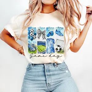 Soccer Game Day Coquette, Soccer Bow, Soccer Mama, Brushstroke Tshirt