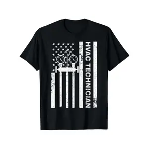 HVAC Technician American Flag T-Shirt for Men - Patriotic Heating, Ventilation & Air Conditioning Design with Tools, 100% Cotton Comfort Fit Casual Tee, Funny Gift for HVAC Professionals (S-XXXL), Casual Wear |   Humorous Graphic Tee |   Breathable Fabric