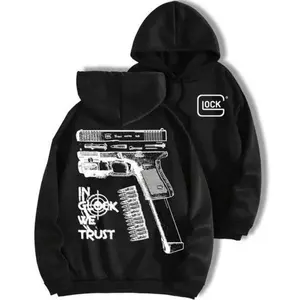In Glock We Trust 2 Sides Hoodie/Sweatshirt/T-Shirt, For Men, For Women - Unisex Style,  Pullover unisex hoodie Black Fashion Fabric