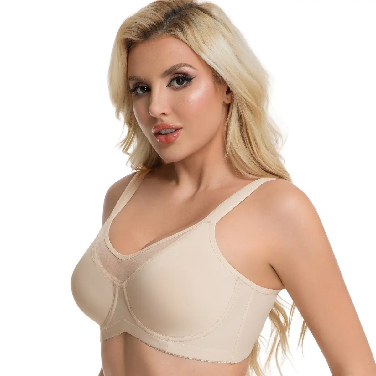 Cool Cardi Comfort Bra Plus Size Underwire Non-padded Ice Silk Bra Smoothing Wide Strap Full Coverage Summer Bra for Big Busted Women Unlined Minimizer Bra T-shirt Bra Cooling Bra