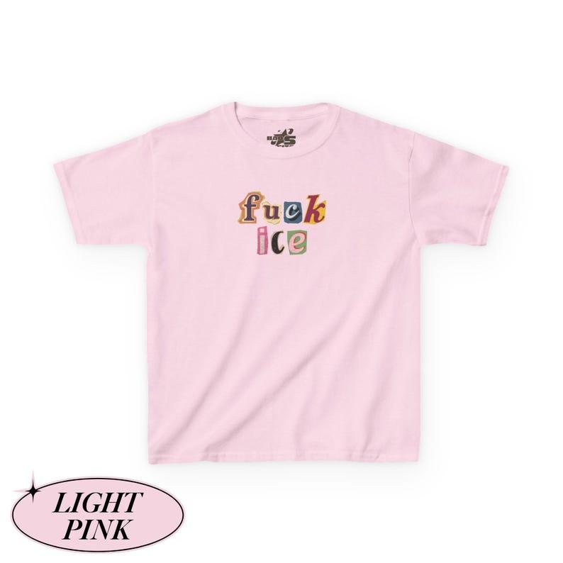 [Sale Up To 40%] Anti Ice Magazine Letter Baby Tee, Fuck ICE Y2K Baby Tee, Protect Immigrants Tee, No Human Is Illegal Top, Activist Graphic Baby Tee, FDT