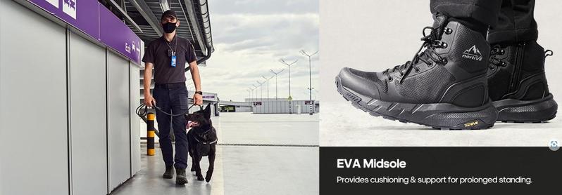 NORTIV 8 Men's Military Tactical Boot Lightweight Comfortable Boots for Work All Day Side Zipper Motorcycle Combat Hiking Boots 8 Inches Metrostrike Outdoor Footwear