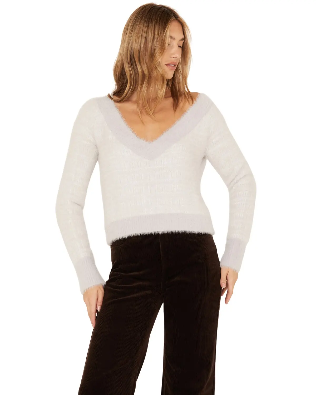Cleo + Wolf Women's Women'S Fuzzy Yarn Sweater - Clho22sw40