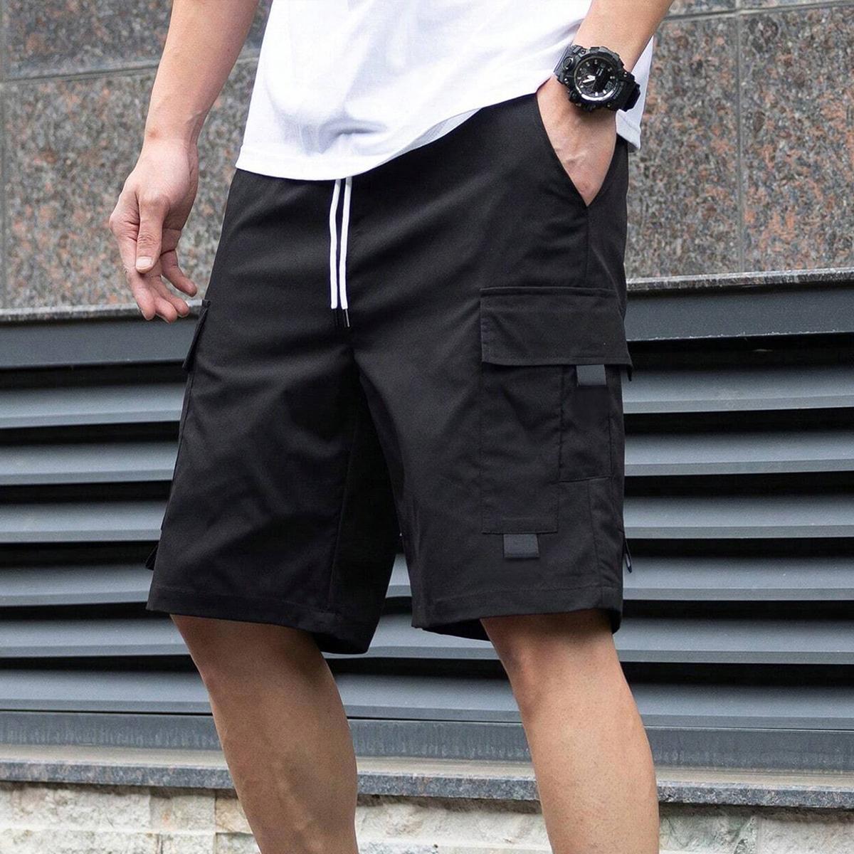 Men&rsquo;s lightweight cargo shorts, new for summer, available in a 3-pack. Drawstring waist, breathable fabric&mdash;ideal for summer outdoor fitness and casual wear. Features slanted front pockets. Fashionable, multifunctional casual shorts with a street-style des