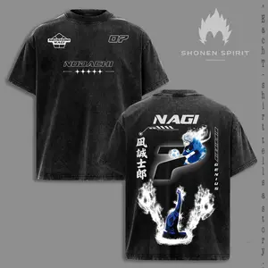 Seishiro Nagi Blue Lock Anime Shirt, Nagi No.07 Genius Striker Design, Blue Lock Soccer Anime Streetwear, Football Manga Style Graphic Tee, Sports Anime Aesthetic, Minimal Power Awakening Art, Vintage Washed Oversized T-Shirt