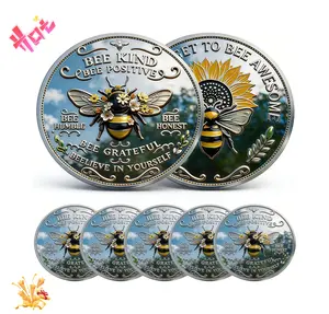 2026 New Bee Kind Positivity Commemorative Coin Bee Kind Bee Happy Challenge Coin Don't Forget to Bee Awesome Token Double Sided Inspirational Bee Toke Gift for Women Men & Friends Diy Toys