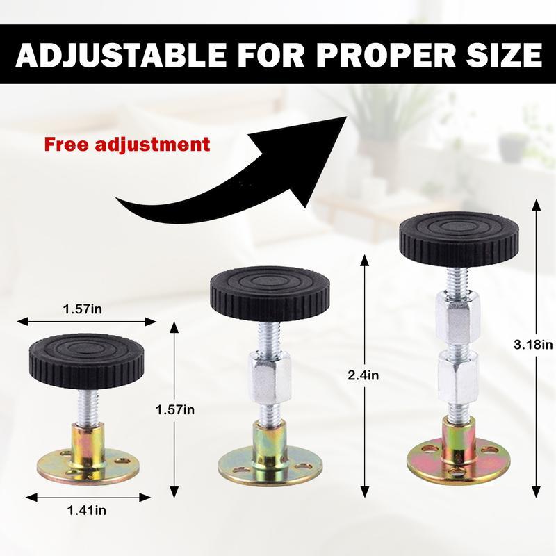 Name 4 Counts Adjustable Threaded Bed Frame Fixer No-Shake Headboard Wall Brackets Reinforcement System Quick Installation Organiser Set Stackable Soda Can Organizer for Fridge