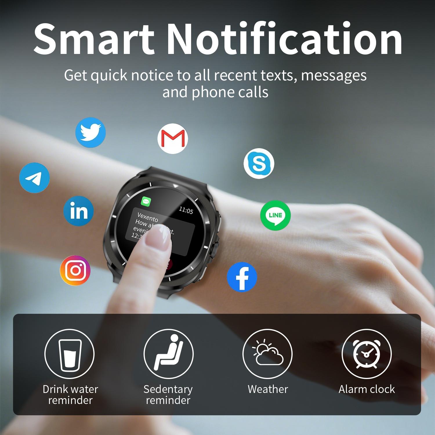 Smart Watch for Men Women 1.85" HD Titanium Alloy AM screen Bluetooth Call Running Watch (Answer/Make Call) Screen Smartwatch Touchsreen Fitness Tracker 110+Sports Mode Fitness Watch Modes Fitness & Sleep Tracker Smartwatch for Android/iOS