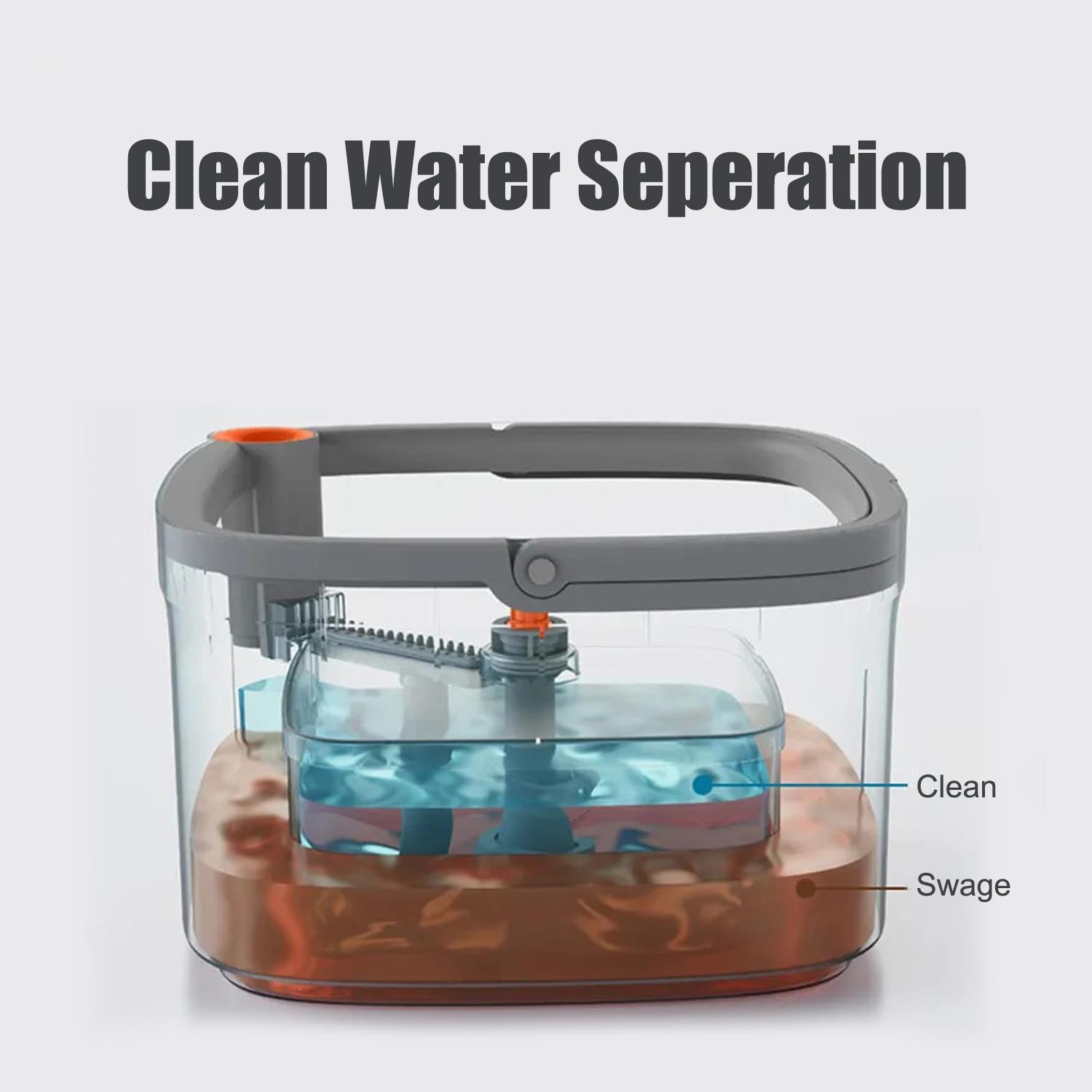 KZKR Spin Mop and Bucket System with Dual Compartment Mop Bucket & Thick Washable Microfiber Pads for Home Cleaning Household Items